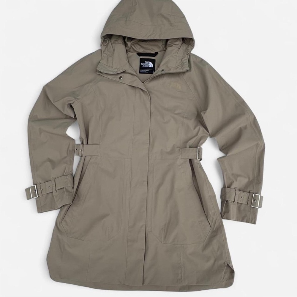 The North Face City Breeze Trench Coat Beige Adjustable Rain Jacket Dryvent Sz M